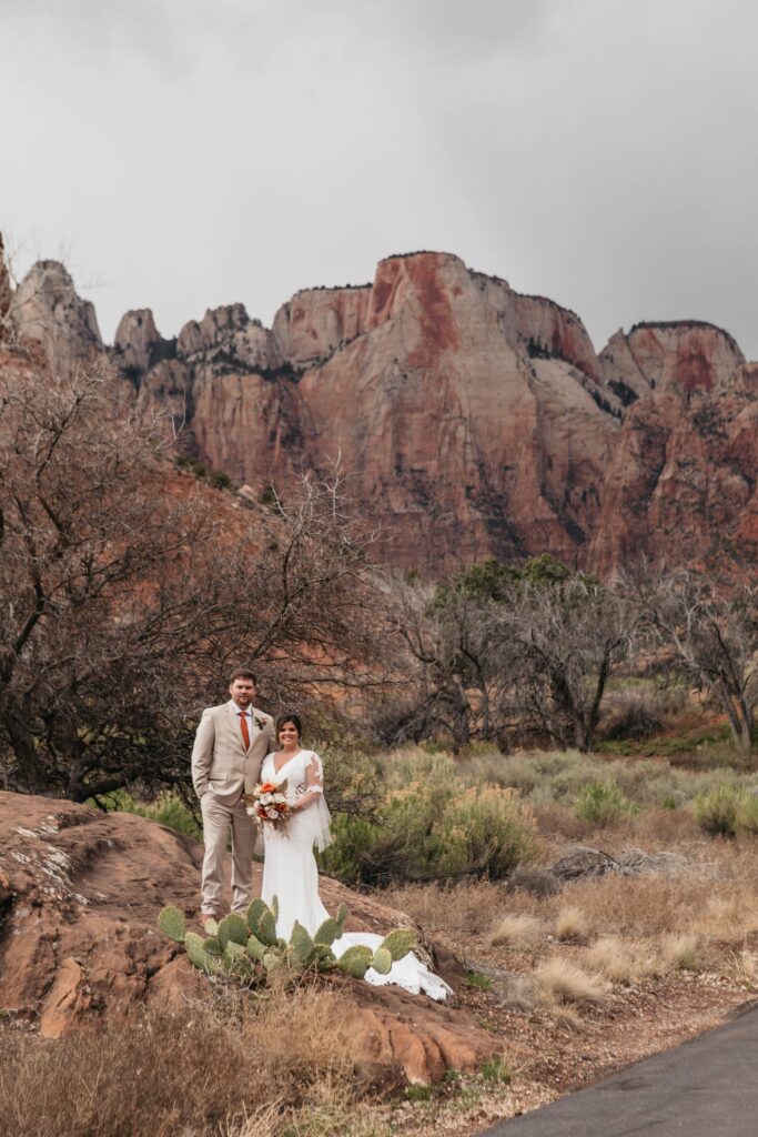 Zion National Park Elopement. Zion National Park Wedding, Zion elopement photographer, zion wedding photographer, wire mesa elopement